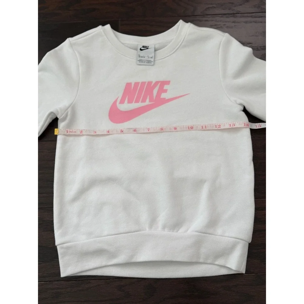 Nike Girls 2-Piece Set Sweatshirt and Leggings White Black Pink Size 6X - Picture 3 of 9
